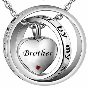 Collar tallado forever in my heart, colgante de urna de cremación <span class=keywords><strong>para</strong></span> Brother, piedra de nacimiento - Product Image 3