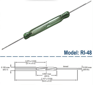 Interrupteur capteur magnétique haute puissance mini normalement ouvert 2 fils verre magnétique reed interrupteur RI-48 COMUS - Product Image 3