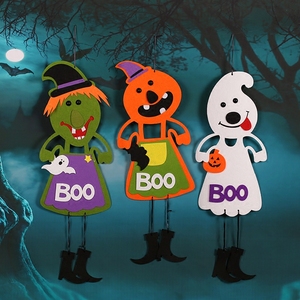 Factory directly wholesale new design handmade wool felt 3D Halloween pumpkin props wall hanging - Product Image 6