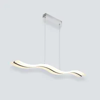 モダンでシンプルなリビングルーム吊り下げ装飾調光可能LEDペンダントライト装飾ランプ白いシャンデリア