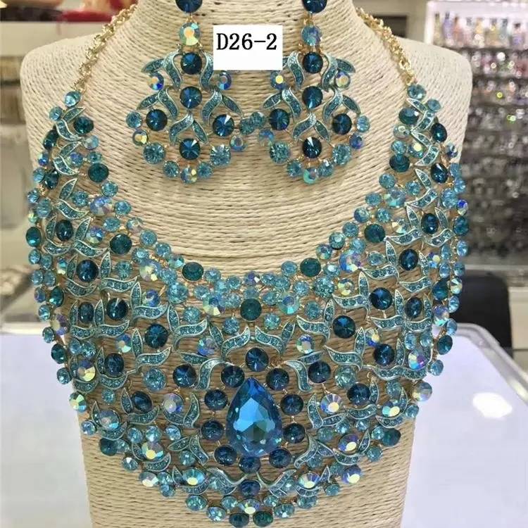 Set Perhiasan Mutiara Pernikahan Afrika, Kalung Perhiasan Berlian