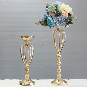 LDJ580 New arrival fashion plated gold flower stand for wedding event table decoration