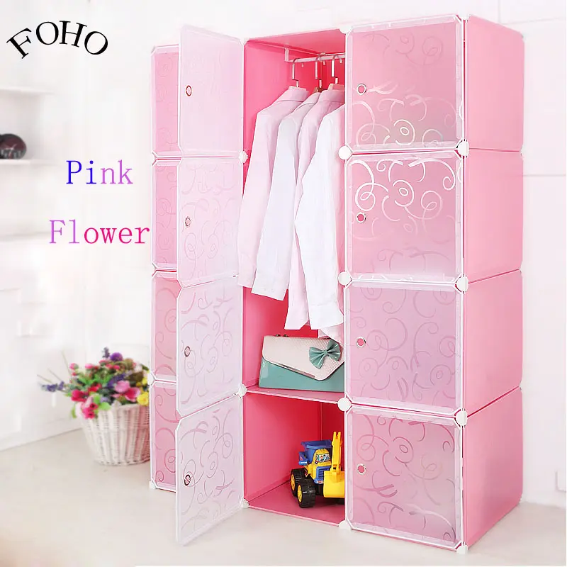 Dirancang dengan Indah Simple Pink Lemari Pakaian untuk Anak Perempuan