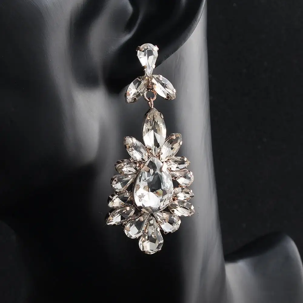 big drop earring women rhinestone dangle earrings wedding jewelry