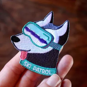 Husky remendo de ferro para patrulha de esqui, para cachorros bordados, adesivo de animais, design personalizado