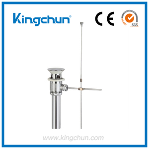 <span class=keywords><strong>Bonde</strong></span> de lavabo-bidet ALLURE vissante laiton à clapet <span class=keywords><strong>sans</strong></span> tiret vertical sortie fileté 1''1/4 chromé - Product Image 1