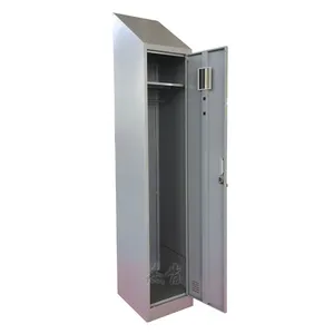 Organized school sloping top single compartment steel locker