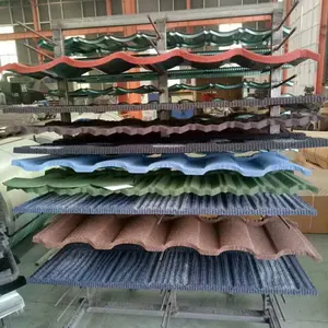 Sheet Stone Coated Roof Tile Roof Steel Shandong/広州Color Steel Plate Roman Tile Bent Tiles Villa 1000個1250MM * 370MM