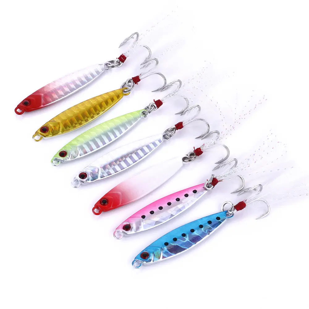 Wholesale artificial Luminous fishing lures set metal jig fishing tackle Spoon lead lure hard lures other fishing products Pesca