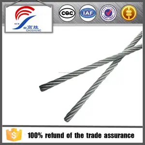 1 x 7 1.0 - 3.0 mm pretensado galvanizado barra de acero de la cuerda de alambre