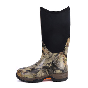 <span class=keywords><strong>Botas</strong></span> de goma de caza para hombres, calzado de goma EVA hecho a medida, tela de algodón, banda elástica, por debajo de la rodilla, Jersey individual, impermeable, Aida, venta al por mayor - Product Image 1