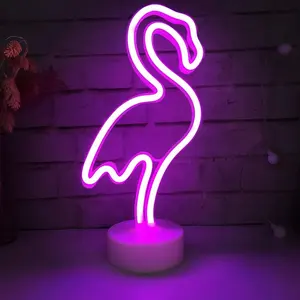 USB Neon Light Flamingo Shaped Sign Neon Moon Lights Lighting Wall