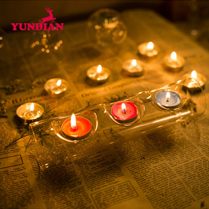 Commercio all'ingrosso Soffiato Decorativo <span class=keywords><strong>Trasparente</strong></span> di Cristallo <span class=keywords><strong>trasparente</strong></span> 3 Fori Tubo di <span class=keywords><strong>Vetro</strong></span> Votive Tealight Candle Holder Per La Casa di Cerimonia Nuziale Del Partito - Product Image 1