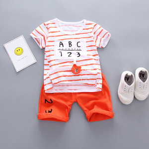 T-shirt d'été en gros et <span class=keywords><strong>pantalon</strong></span> deux pièces ensemble nouveau-né bébé garçons vêtements - Product Image 5