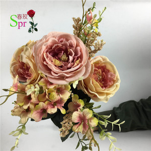 Szyspr — mini bouquet de roses artificielles en soie, fausses fleurs, pour décorer la maison, pour une fête, vente en gros, bon marché - Product Image 3