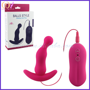 Fuerte vibración plug anal de silicona, consolador vibrador, butt plug con ventosa sex toys - Product Image 1