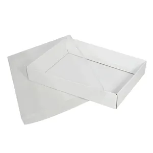 Formato personalizzato stampa imballaggio vestiti per fiori cottura cibo dolce pieghevole carta da Dessert confezione regalo bianca con coperchio in plastica trasparente