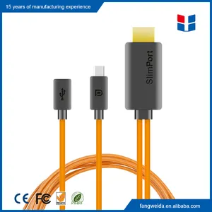 중국 도매 골드 도금 1.8 메터 핀 마이크로 USB Slimport HDMI 케이블 lg g2