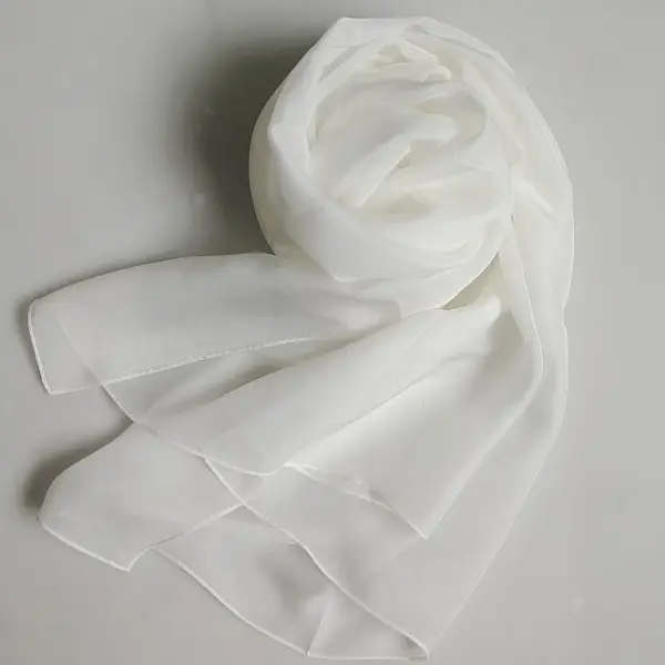 8ミリメートルhabotai白シルクスカーフ無地白シルクスカーフ塗装