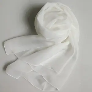 8ミリメートルhabotai白シルクスカーフ無地白シルクスカーフ塗装