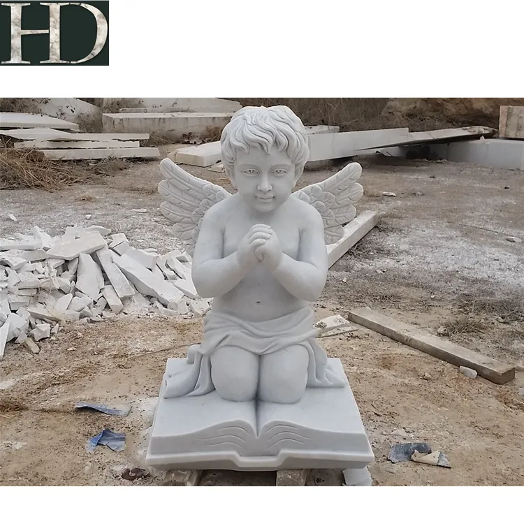 Garten Dekorative Antiken Hand Geschnitzte Weißer <span class=keywords><strong>Jade</strong></span> Marmor Statue Schnitzen Skulptur Engel Statue für Verkauf