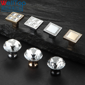 Puxadores de cristal para móveis, cozinha, gaveta, alças, porta de vidro, maçanetas, liga de zinco, parafusos, gaveta, armário, alça VT-01.111