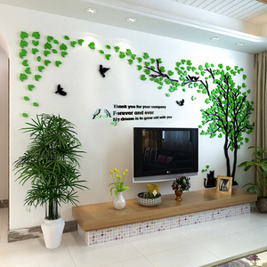 Adesivo Murale Decorativo 3D in Acrilico con <span class=keywords><strong>Uccelli</strong></span> su Albero, Decorazione Fai-da-Te per la Casa - Product Image 1