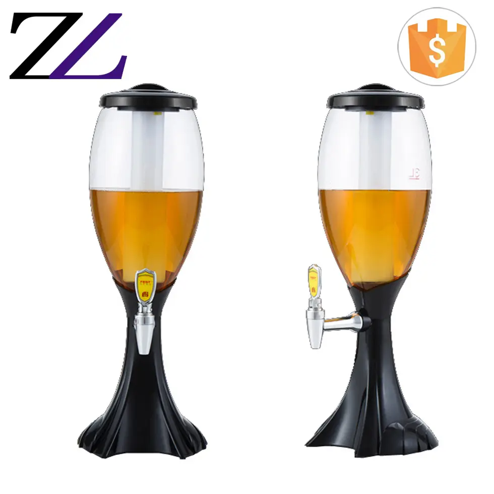 Flamingo party decoration promotion price draught ice tube beer tower 3 liters dispenser for sale