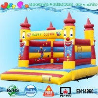 Château gonflable à thème Clown Joyeux Justfun BH-012, modèle facile à installer, en vente