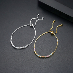 LUOTEEMI <span class=keywords><strong>Arcobaleno</strong></span> Zircone Delle Donne di Tennis Braccialetto Chain Fortunato di Fascino Ghiaccio CZ Stone Bracciale A Catena Per Le Ragazze - Product Image 4