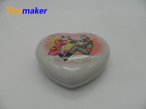 Impresión personalizada decorativo <span class=keywords><strong>en</strong></span> forma de corazón de plata del caramelo del <span class=keywords><strong>estaño</strong></span> - Product Image 4