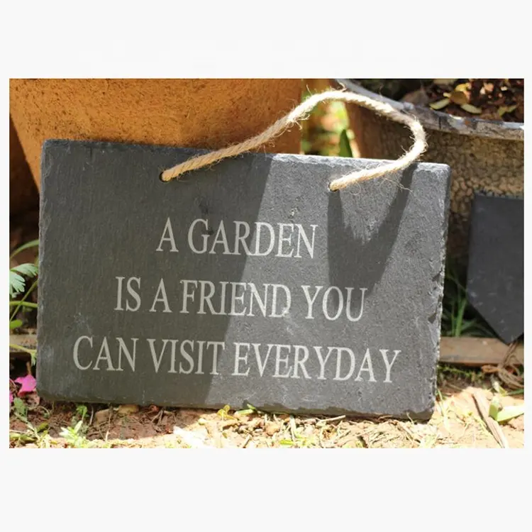 Nero ardesia naturale pietra esterna giardino pensile segno
