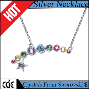 925 Sterling Silver Fashion <strong>rainbow</strong> <strong>Necklace</strong> for Girl - Product Image 2