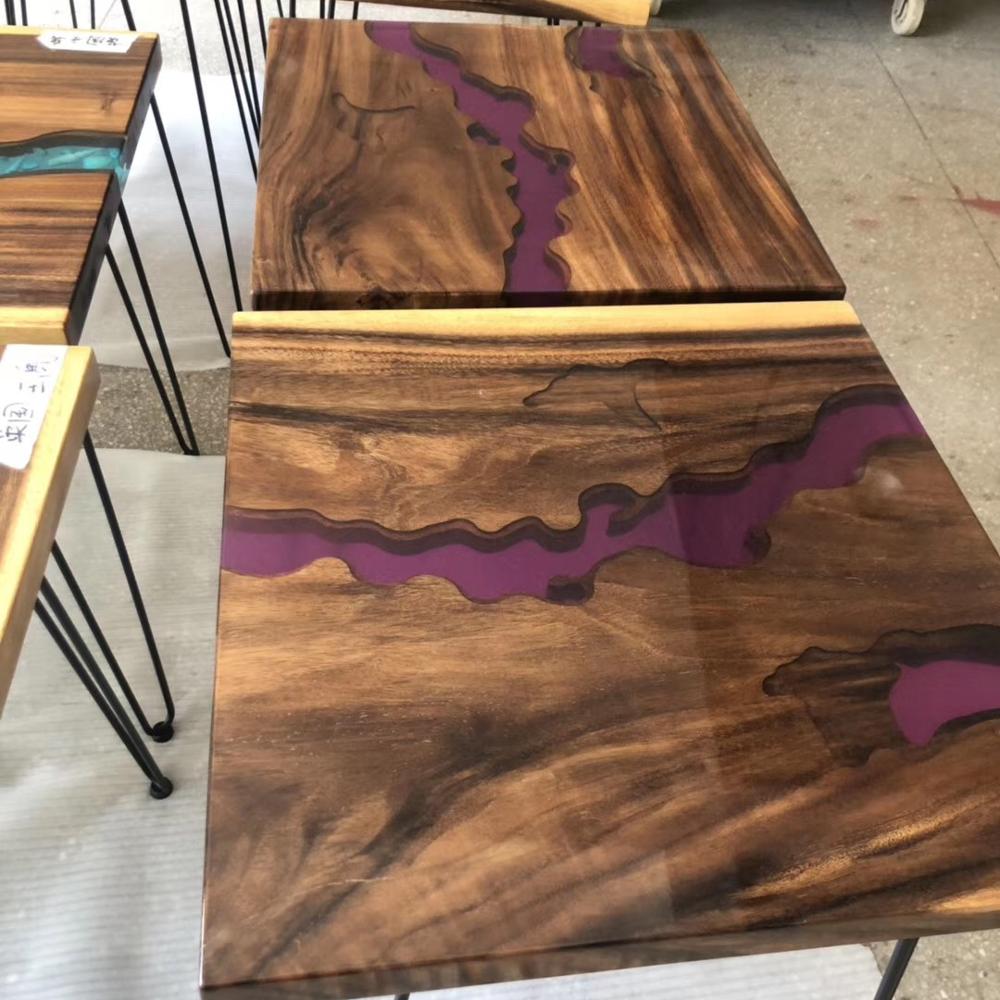 Walnut Solid Wood Epoxy Resin Table Top - Modern Durable Design