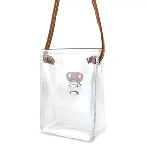 Bolsa feminina transversal, bolsa de pvc transparente para mulheres, bolsa de ombro