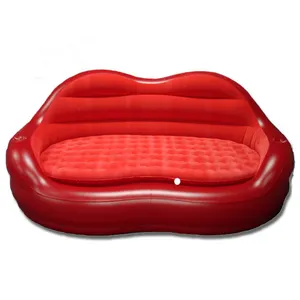 Sala de estar forma de labios rojo inflable amor boda sofá silla