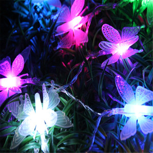 Có thể sạc lại năng lượng mặt trời <span class=keywords><strong>Powered</strong></span> 5m 20 6M 30 bướm <span class=keywords><strong>LED</strong></span> vòng hoa không thấm nước chuỗi ánh sáng cho công viên vườn - Product Image 2