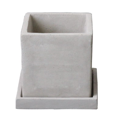 Grigio # Vaso da 10 cm con piattino