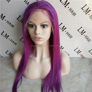 Vente chaude <span class=keywords><strong>haie</strong></span> humains Brésiliens avant de lacet perruque violet couleur pour femme noire - Product Image 1