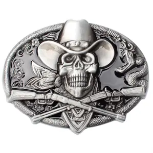 Belt buckle manufacturers antique western oval skull blank belt buckle