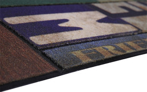 Bienvenida clásico rayas diseño de goma respaldado flocado impresión felpudo - Product Image 6
