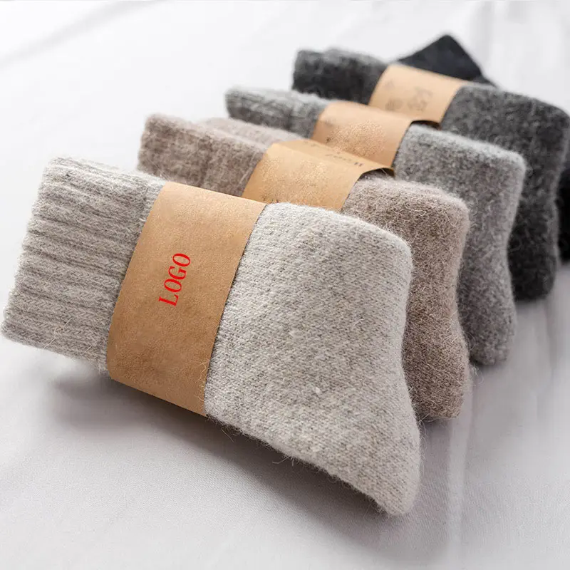 Winter Comfortable Soft New Thick Warm Mens Women Sheep Wool Socks Thermal Thick Knitting Socks LOGO Calcetines