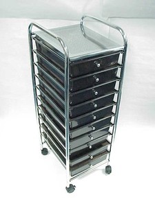 Tiroir de rangement de maquillage en plastique roulant à quatre roues classique à 10 niveaux OEM - Product Image 5