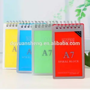 YuanSheng personnalisé a5 cahier à reliure spirale mini ordinateur portable avec la couleur pages