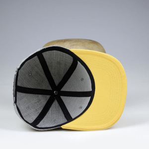 Diseñar Su Propia tapas de Hip Hop Ajustable <span class=keywords><strong>gris</strong></span> y amarillo flatbill snapback sombreros - Product Image 4