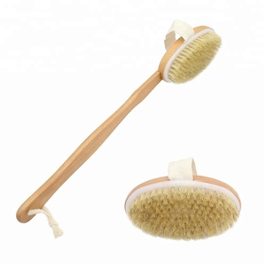 Vegan Dry Shower Body Brush with <strong>Long</strong> Detachable Bamboo <strong>Handle</strong> Bath Brushes <strong>Sponges</strong> &amp; Scrubbers - Product Image 2