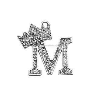 Accessori per ciondoli con lettere maiuscole con ciondolo in cristallo di metallo con ciondoli - Product Image 1