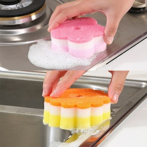 FY Spugne Pagliette di modo 1pcs a Forma di Fiore di Spugna Pennello Di Vetro Da Tavola Lavare I <span class=keywords><strong>Piatti</strong></span> Spugna Da Cucina Casa Strumento di Pulizia - Product Image 2