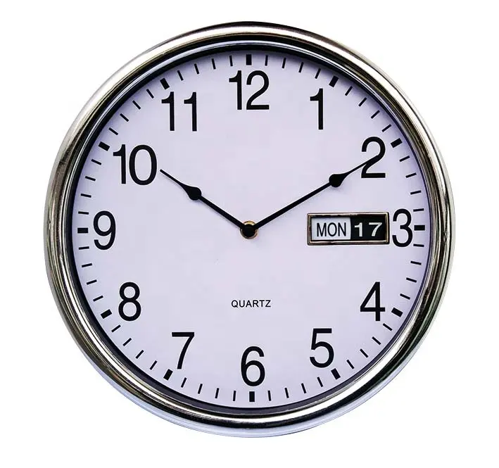Relógio de calendário automático de 12 polegadas, relógio decorativo artesanal de parede