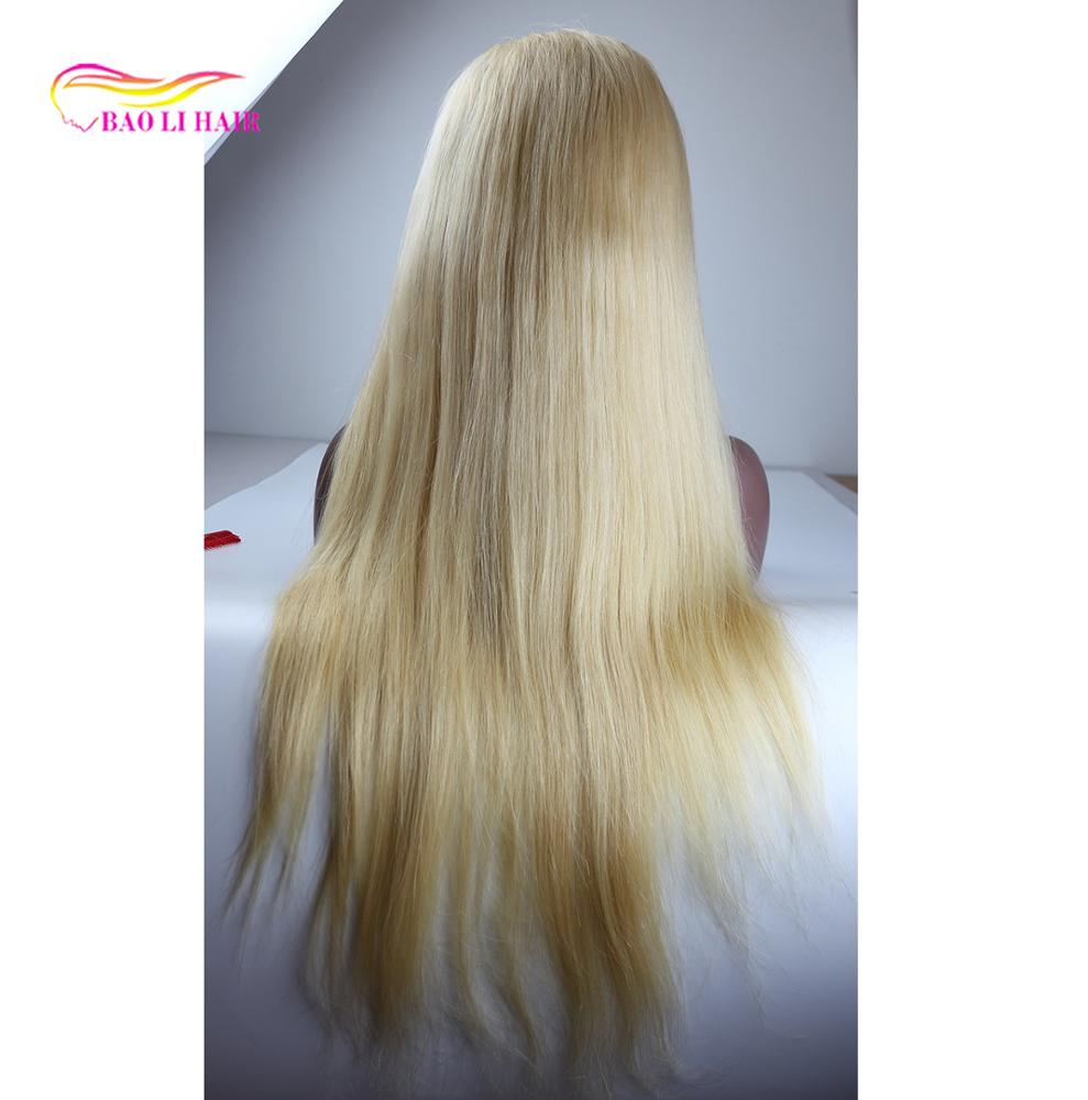 Perruque full lace wig lisse blonde française pour femmes blanches, avec baby hair,